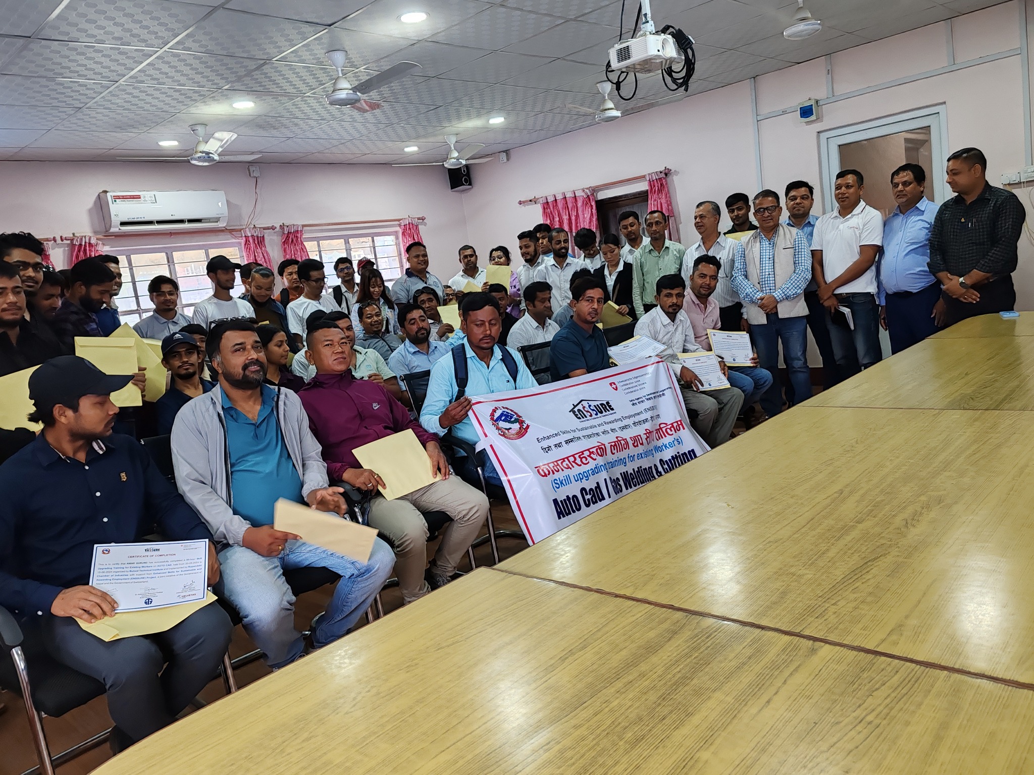 २४ दिने निःशुल्क अटो क्याड र ग्याँस वेल्डिङ एण्ड कटिङ तालिमको समापन